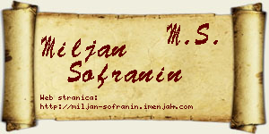 Miljan Sofranin vizit kartica